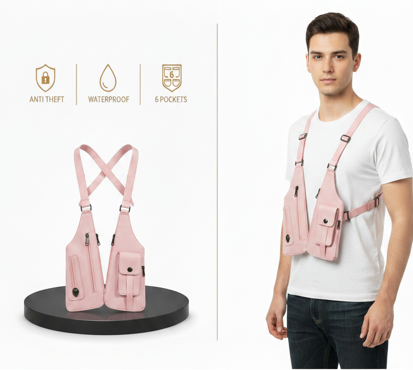 oralix-chest bag rosa pastello