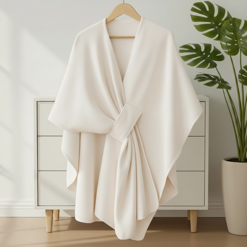 Poncho bianco panna esatto