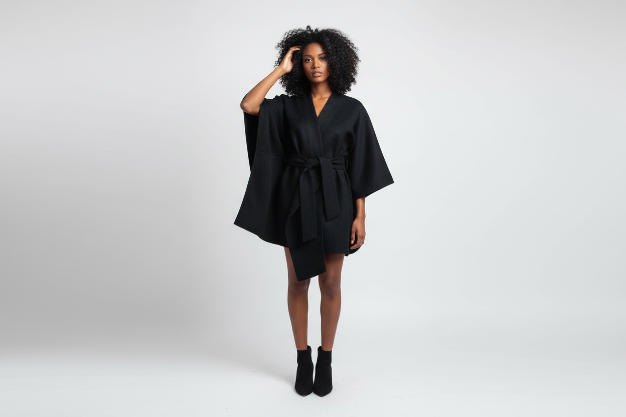 Poncho nero orizzontale