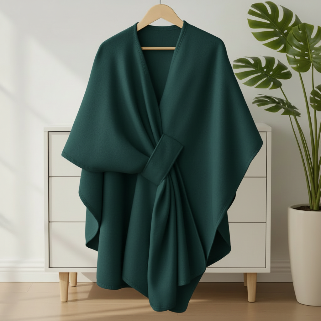 Poncho verde petrolio
